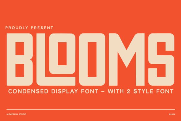 Blooms: A Modern Condensed Display Font for Digital Creators