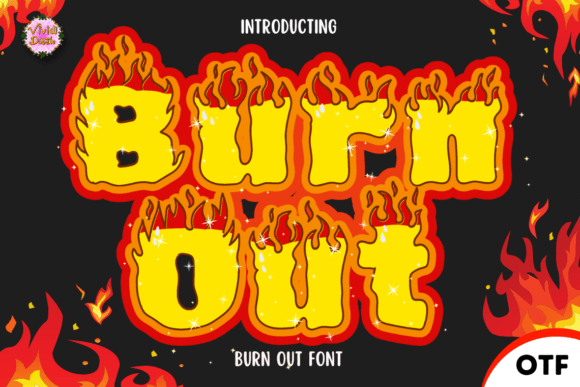 Burn Out Display Font for Fire-Themed Craft Projects