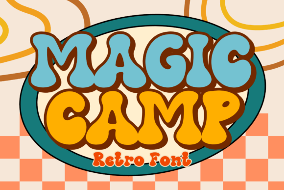 Magic Camp: A Retro Groovy Display Font for Editorial Design
