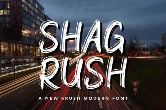 Shagrush: A Brush Display Font for Digital Designers